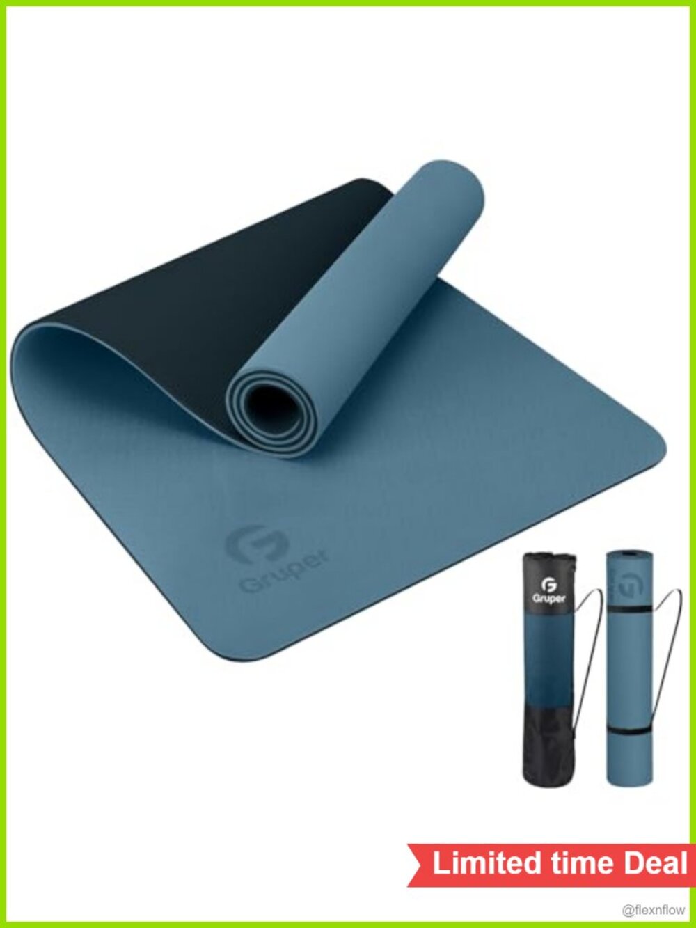 Eco Friendly Non Slip Yoga Mat with Carrying Strap, 6mm or 8mm Thick, Exercise